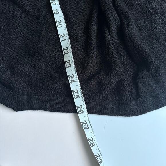 Becaal Black Open Cardigan Sweater - Ruched Sleeves S/M - Picture 6 of 7